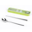 Yekee Chopsticks 304 Stainless Steel ChopsticksSpoon SetOutdoor Portable Tableware 2-PCS 9607