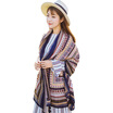 Jingdong Supermarket Meng Si Ke MSEK WWJ160766 Ms scarf national wind dazzling lattice pattern shawl tassel scarf navy grid