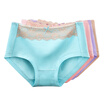 Beautiful&elegant 4 ladies underwear cotton waist in the waist comfortable&comfortable lace underwear women light yellow purple sky blue pink L code