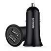 Baseus 34A Dual USB Car Charger For iPhone 8 Samsung S9 Xiaomi Fast Car Phone Charger Smart Auto USB Car-Charger with LED Light