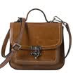 Yan Man retro Cambridge package art english english women ladies leather buckle postman bag handbag shoulder Messenger bag 853170062 brown