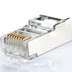 AMPCOM AMPCOM engineering-grade shielded crystal head six class copper-plated gold Gigabit RJ45 network connector 50U gold-plated 50