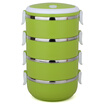 Jilui lunch box mention pot love series 28 liters stainless steel four layer color lunch box TB-104 green