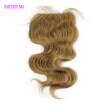 27 Honey Blonde Lace Top Closure Free Middle Part Body Wave 4x4 Brazilian Human Virgin 7A Remy Light Gold Color Hair Closure