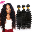 Affordable 8A Unprocessed Brazilian Deep Wave Virgin Hair 3 Bundles Weave 100gPcs Virgin Brazilian Deep Curly Human Hair