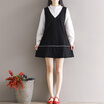 CITYPLUS Wensheng black&white classic casual loose collar long sleeve fake two-piece dress CWQZ172361 black&white fight color L