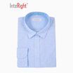 INTERIGHT cotton&linen micro-elastic comfort wash leisure men&39s long-sleeved shirt light blue small grid M code