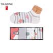 Jingdong supermarket TOLORINIE 4 ​​pairs of casual socks Ms combed cotton spring&summer seasons low to help fruit jacquard female socks 22-24 color M K0235M0010