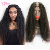 Clymene Hair Glueless U Part Curly Human Hair Wigs 180 Density Middle Part Long Brazilian Virgin Wigs For Black Women