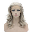 Iwona Synthetic Hair Lace Front Shoulder Wavy Gray Blonde Wig