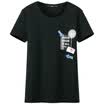 Semir summer rounded collar round neck straight print girls T-shirt 19037000206 black L