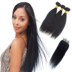 3 Bundles With Closure Mongolian Hair Straight Virgin Hair With Lace Closure Hair Bundles With Lace Closures Hair