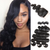 7a Grade Malaysian Body Wave With Closure Wet And Weave Human Hair Weave With Closure Malaysian Virgin Hair With Closure 3 Bundles