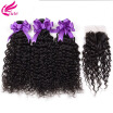 Brazilian Hair With Closure Wet And Wavy Virgin Brazilian Curly Hair With Closure Brazilian Kinky Curly Virgin Hair With Closure