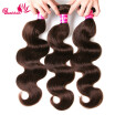Bettehair Brazilian Virgin Hair 8A Body Wave 3Bundles Unprocessed Human Hair 2 Dark Brown Color