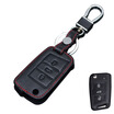 Wah decorated the public Keychain folding three key black Long Yi Long line Sagitar new Jetta POLO Passat way to see the new Santana Polaris Magotapi leather key case