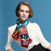 Gem Butterfly Silk Scarf Women Spring Autumn Silk 110cm Extra Large Scarf Shawl Wild Scarf 16mm Heavy Satin Satin Scarlet Gift Box Oriental Luxury