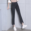 KuoyiHouse 0021 17 new black jeans women&39s elastic lace micro-bell pants female nine points pants burr Slim spring high waist big black