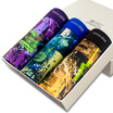 Hong Kong shoes men&39s underwear men&39s ice silk trace breathable sports flat underwear colorful three gift box XXXL