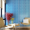 FOOJO rich self-adhesive wallpaper waterproof wallpaper living room bedroom furniture refurbished TV background wall stickers 045 10 meters mosaic blue