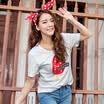 Semir T-shirt short-sleeved T-shirt female summer beauty collar shirt straight straight cotton powder base 19216000908 bleach M
