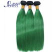 100 Ombre Brazilian Hair Extensions 1BGreen Ombre Hair Weave Cheap Straight Human Hair 3 Bundles Hair Wefts