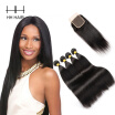 Malaysian Straight Hair 4 Bundles With Closure Malaysian Virgin Hair With Closure Malaysian Virgin Hair 4 Bundles with 4x4