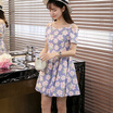 VIVAHEART Casual Fashion Floral Straps Straps Straps Short Sleeve Slim Dresses VWQZ173333 Light Blue L