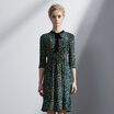 Marc Rebecca Sexy Sleeve Silk Silk Dress 72004E Green Floral L