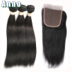 Malaysian Virgin Hair With Closure Grade 8A Malaysian Straight Hair With Closure AN Human Hair Weave With Closure And Bundles