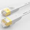 Shanze SAMZHE 6600PBS six flat cable network oxygen-free copper Gigabit gold-plated metal head high-speed computer network cable cat6 class ultra-thin white 60 meters