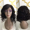 Short glueless full lace human hair wavy wigs brazilian hair wavy lace front bob wig for black women