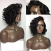 2017 New Brazilian Fiber Short Bob Bouncy Curly Wigs 150 Density Full LaceLace Front Human Hair Wigs Remy Hair Wigs Free Shippin