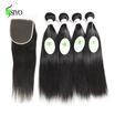 7A Brazilian Straight Hair With Closure Cheap Human Hair Bundles With Lace Closures Brazilian Virgin Hair Straight With Closure
