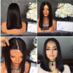 Lace Front Human Hair Wig Peruvian Straight Human Hair Bob Wigs Short Bob Lace front Wigs Human Hair For Black Women