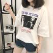 VIVAHEART Korean casual picture printing pattern loose white T-shirt female short sleeve tide VWTD174131 white M