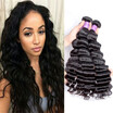 Brazilian Deep Wave Virgin Hair 4 Bundles Wet&Wavy Virgin Deep Wave Brazilian Hair Bundles Brazilian Deep Curly Virgin Hair