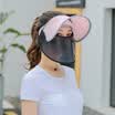 Jingdong Supermarket Dusenna DUSENNA sun hat female summer sun protection sun hat cap cap sunscreen cap empty cap ice silk double-sided pink