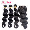 Brazilian Body Wave With Closure 3 Bundles Brazilian Virgin Hair Body Wave With Closure 7A Grade Unprocessed Human Hair Weave