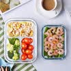 Youyi with separated round glass lunch box microwave heat-resistant three-compartment lunch box fresh box sealed bowl three-piece suit U-1511-L