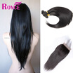 Cheap Malaysian Virgin Hair Straight 4 Bundles with Closure Straight Human Hair Weave Extensions Bundles with 44 Lace Closure