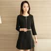 VIVAHEART Korean casual fashion Slim sleeves in long paragraph dress female VWQZ172237 black L