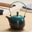 Junyu black pottery teapot filter tea teapot Japanese tea ceremony Kung Fu tea pot kiln green glaze to ment