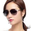 Jingdong supermarket three of the TANS sunglasses female polarized toad driving outdoor sunscreen sunglasses 8501 silver frame double color gray