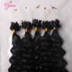 Clymene Hair 1gStrand Human Hair Micro Loop Ring Hair Extensions Loose Curly Virgin Peruvian Hair Bundles