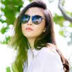 Wei Gu VEGOOS 6107 Wu Qian star with polarized sunglasses large frame face polished sunglasses sunglasses men&women driving glasses sunglasses bright black box gray film
