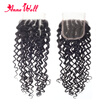 7A Virgin Peruvian Kinky Curly Closure 100 Human Hair Lace Closure 4X4 Kinky Curly Lace Closure Bleached Knots Free Middle 3 Part