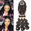 8A Brazilian 360 Lace Frontal Closure With Bundles Cheap Brazilian Body Wave 360 Lace Frontals Virgin Hair with Baby Hair