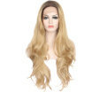 Anogol Long Loose Wave Dark Roots Ombre Blonde Peruca Laco Sintetico Natural Hair Wigs Synthetic Lace Front Wig