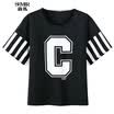 Semir short body T-shirt summer Korean round neck collar cotton loose half-sleeved T-shirt 19037000606 black L